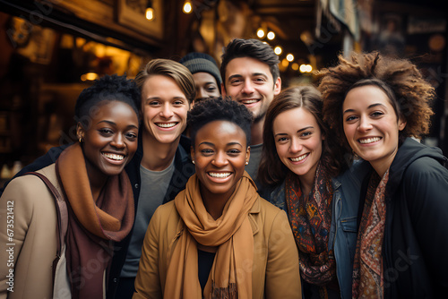 a group of people of different nationalities and smile