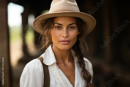The woman is a professional archaeologist. Top in-demand profession concept. Portrait with selective focus