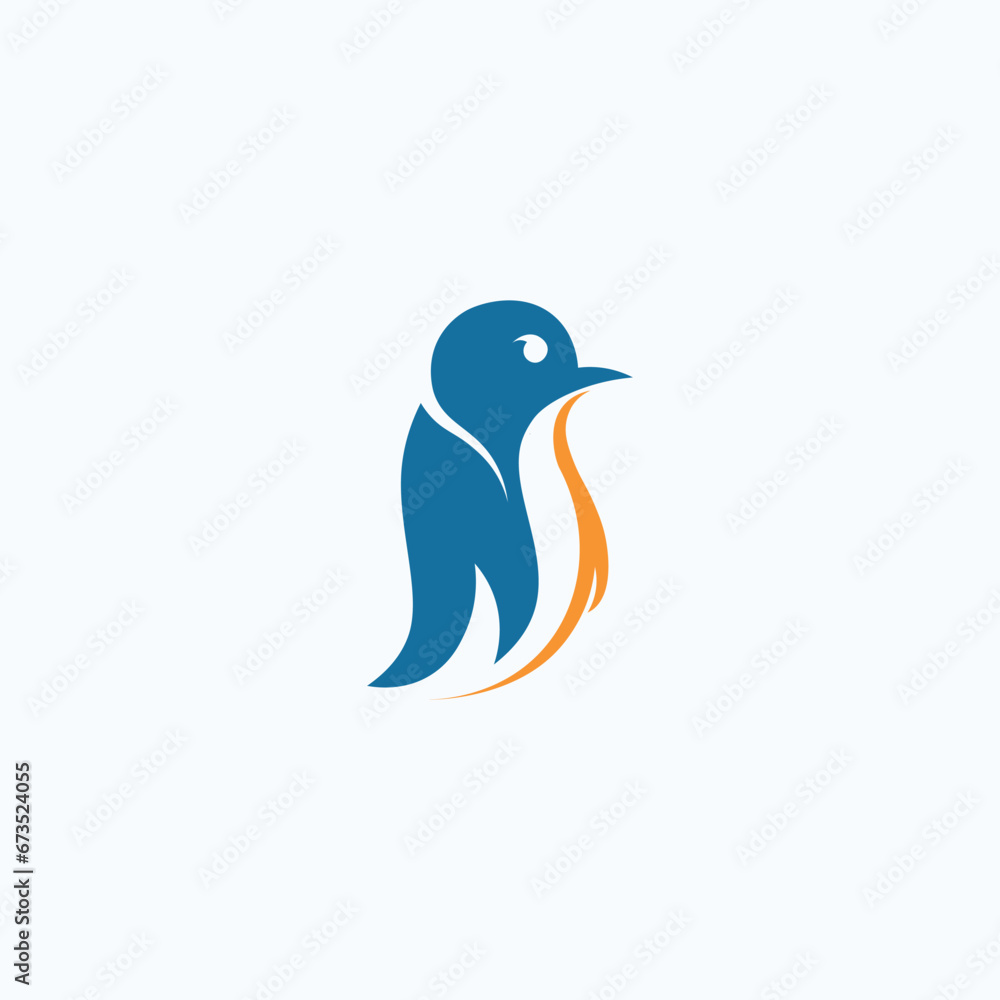 Fototapeta premium Penguin Fire and Ice Logo Icon