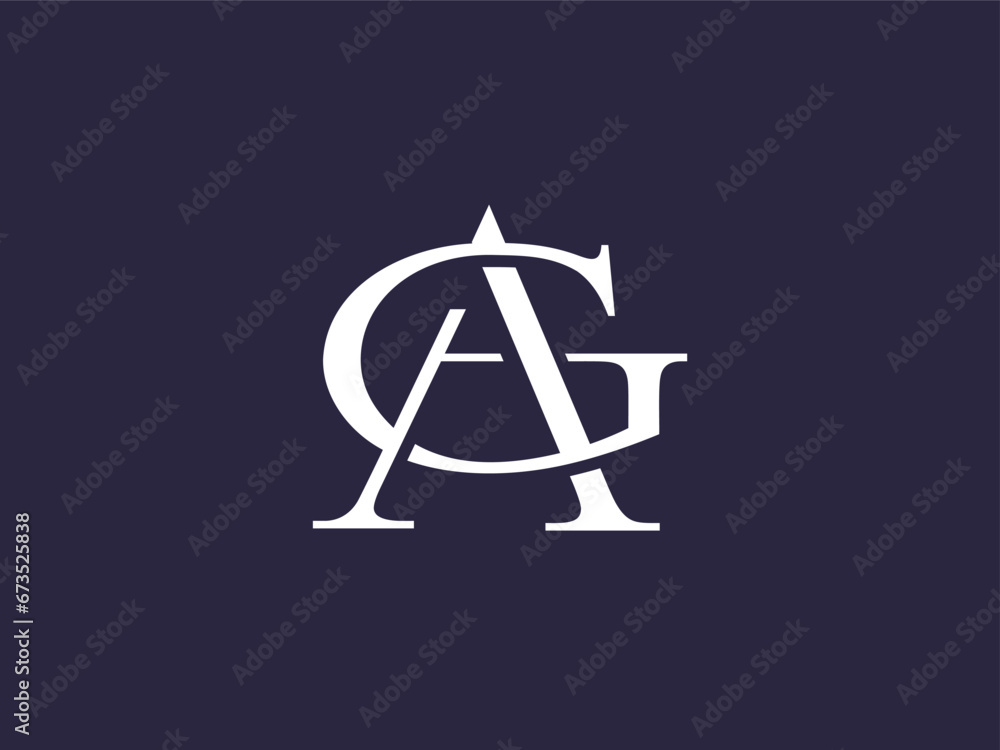 Monogram GA or AG logo is luxurious, mature and classic modern style. By combining the two letters in a unique, simple and eye-catching way. Suitable for initials, signatures, personal logos, fashion Monogram GA or AG logo is luxurious, mature and classic modern style. By combining the two letters in a unique, simple and eye-catching way. Suitable for initials, signatures, personal logos, fashion