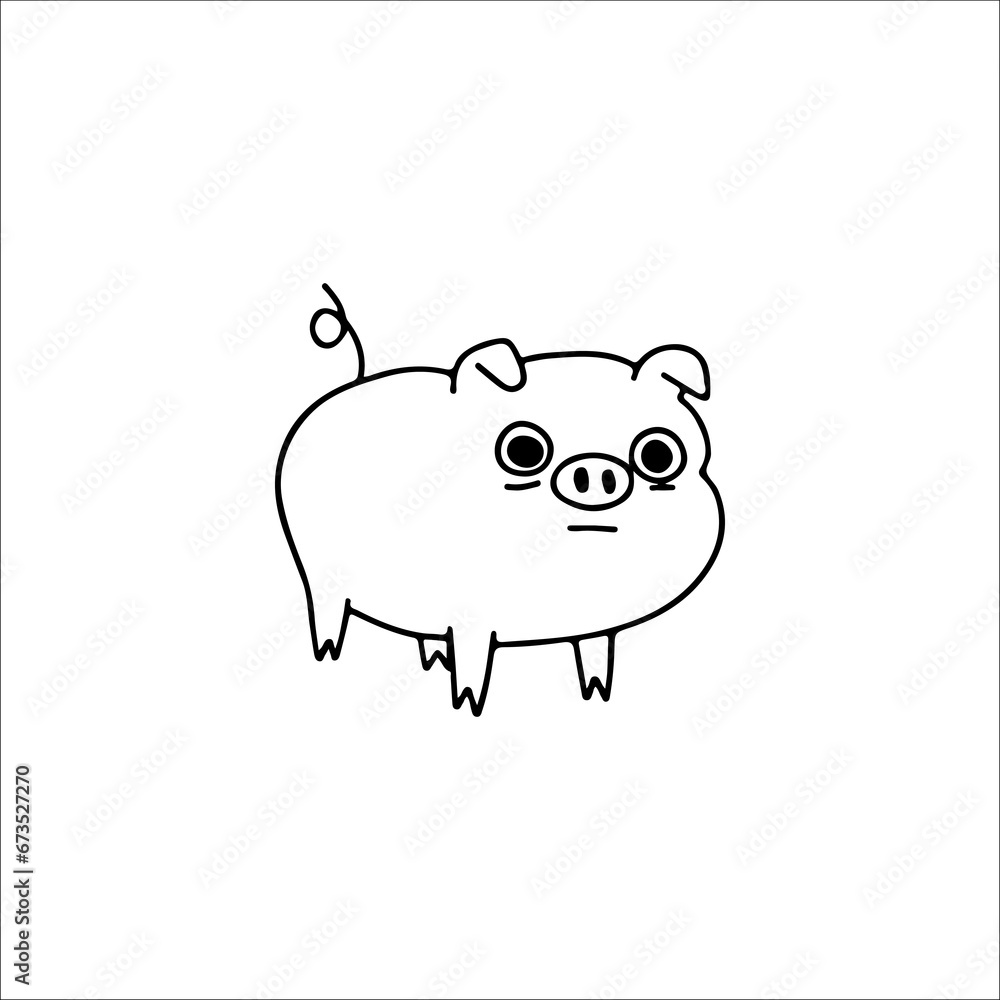 vector illustration of cute pig vector illustration of cute pig