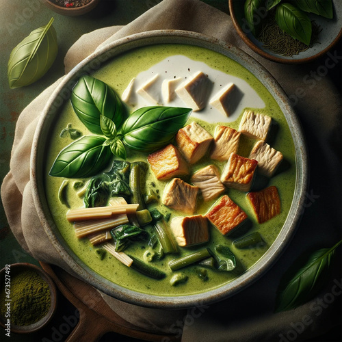 Thai green curry, complete with the silkiness of coconut milk and the crunch of bamboo shoots