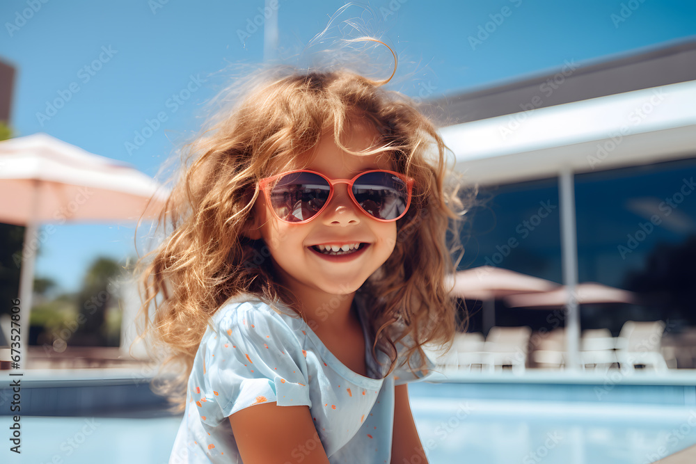 Portrait of little girl wearing sunglasses Portrait of little girl wearing sunglasses
