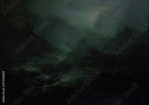 Expressive Jade color oil painting background