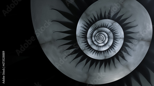 Surreal infinity time spiral in space, abstract fractal spiral. Time travel concept
