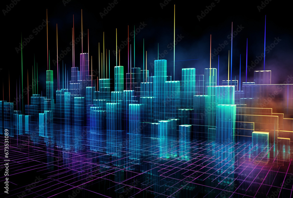 Stock market, technology, business graphic Stock market, technology, business graphic