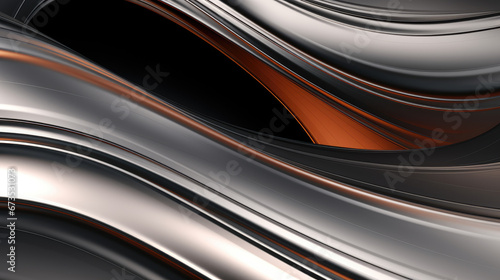 Metallic Elegance: Chrome Wave Background