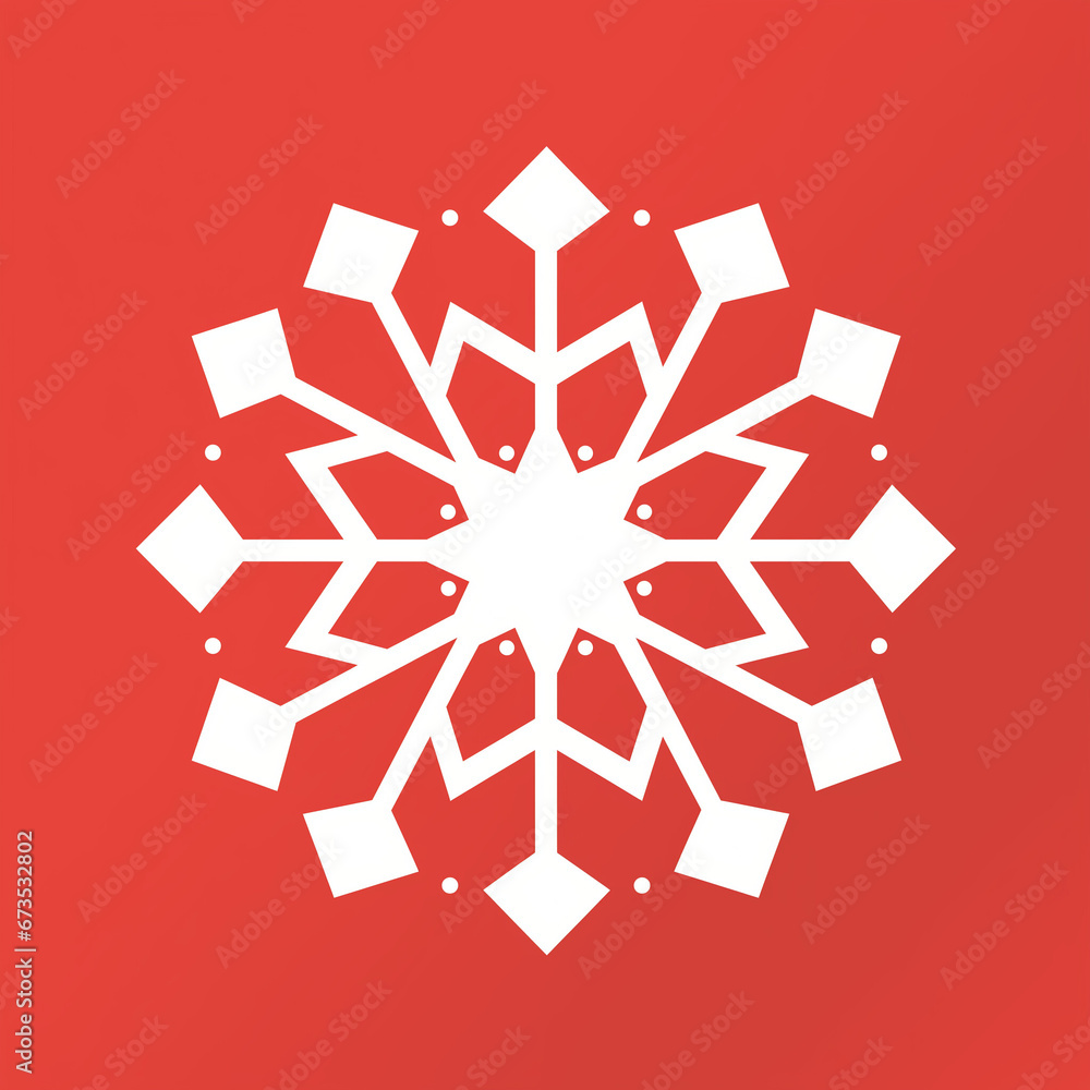 A snowflake made of basic geometric shapes. Flat clean illustration style A snowflake made of basic geometric shapes. Flat clean illustration style