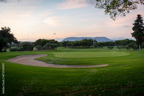 Bild auf Leinwand CAMPO DE GOLF detalles golf course details europe spain el plantio alicante 2023
