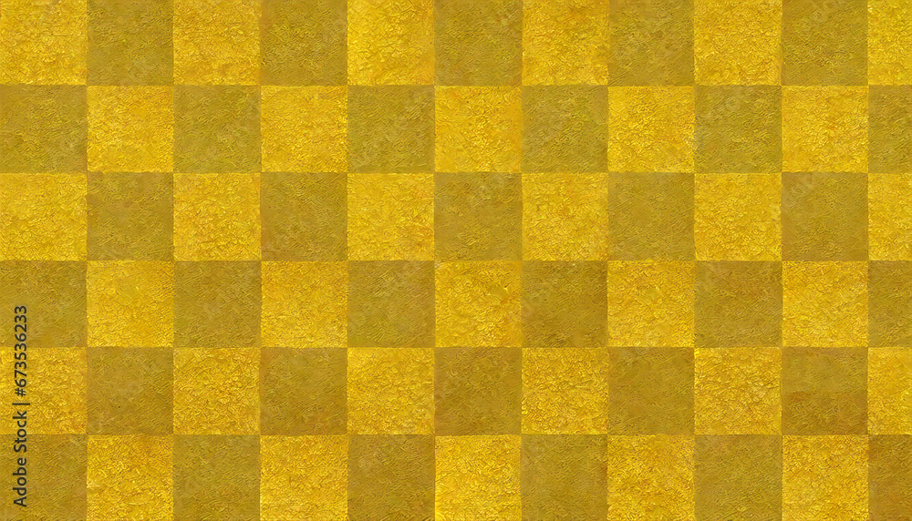 Fototapeta premium Luxurious gold checkered background. Checkered pattern image material with a Japanese feel.
