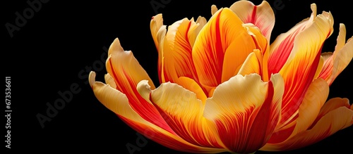 In the garden there is a tulip called tulipa crispa that has fringes in hues of yellow orange and red