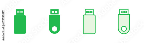 Usb icon set. Flash disk icon vector