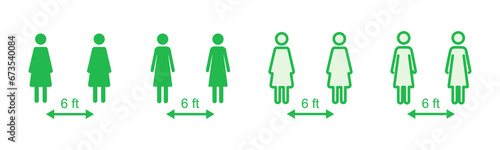 Social distancing icon set. social distance icon. self quarantine sign