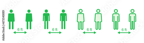 Social distance icon set. social distancing icon. self quarantine sign