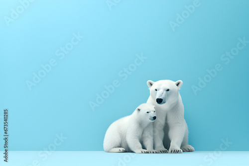 polar bear  standing melting glacier