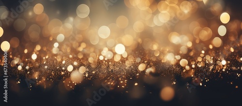 Festive bokeh background with vintage lights in gold and black slightly blurred Featuring a night abstract atmosphere suitable for Christmas and New Year celebrations and offering space to a