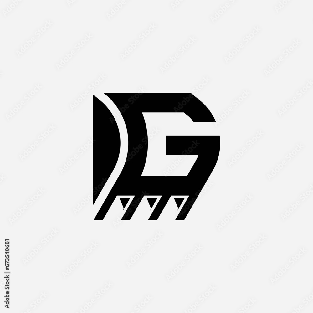 Letter G Excavator logo design illustration vector template Letter G Excavator logo design illustration vector template