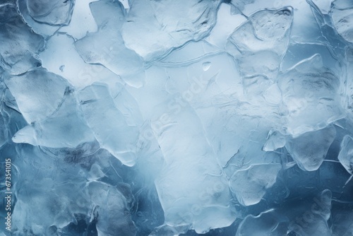 Ice texture crystal, blue tones background. Textured cold frosty surface of ice photo