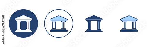 Bank icon vector. Bank sign and symbol, museum, university