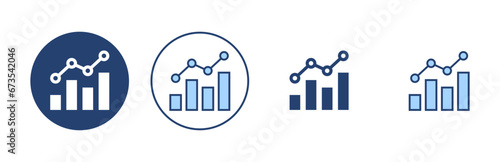 Growing graph icon vector. Chart sign and symbol. diagram icon
