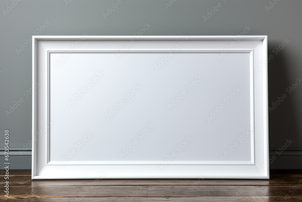An empty picture frame on a wall, demonstrating the potential for displaying various artworks or photos. Generative Ai. An empty picture frame on a wall, demonstrating the potential for displaying various artworks or photos. Generative Ai.