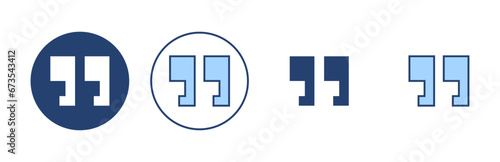 Quote icon vector. Quotation mark sign and symbol