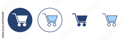 Shopping icon vector. Shopping cart sign and symbol. Trolley icon