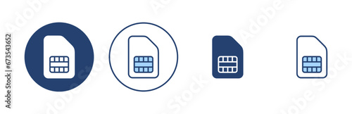 Sim card icon vector. dual sim card sign and symbol