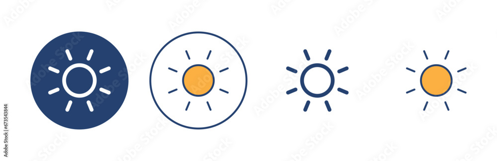 Sun icon vector. Brightness sign and symbol - obrazy, fototapety, plakaty 