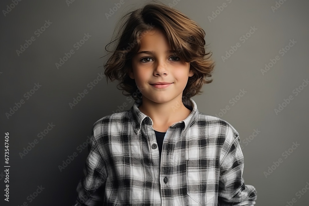 Portrait of a cute little boy with curly hair. Studio shot. Portrait of a cute little boy with curly hair. Studio shot.
