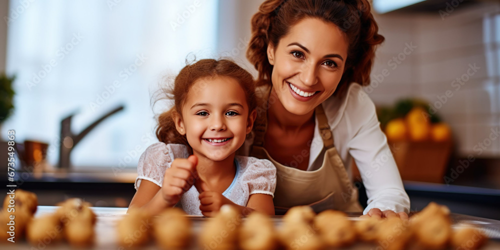 Mom and daughter preparing some cookies in the kitchen, lifestyle
Mom and daughter preparing some cookies in the kitchen, lifestyle