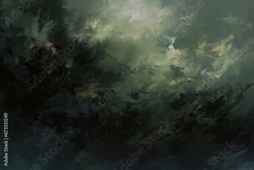 a painting of a green and black sky. Expressive Emerald color oil painting background