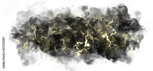 Photos Lightning strikes black clouds on transparent background