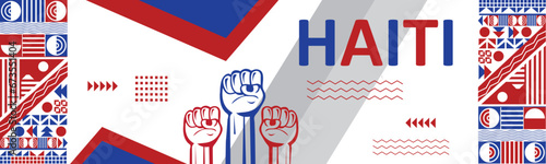 Haiti independence day banner design.Haiti flag color background vector illustration..eps