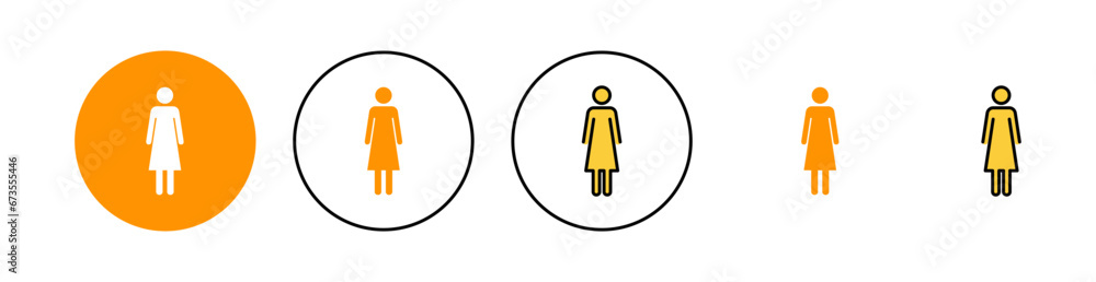 Female icon set for web and mobile app. woman sign and symbol Female icon set for web and mobile app. woman sign and symbol