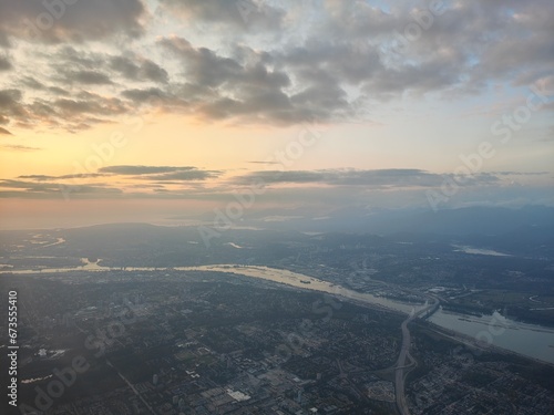 Aerial views of Fraser River and Lake Okanagan in British Columbia