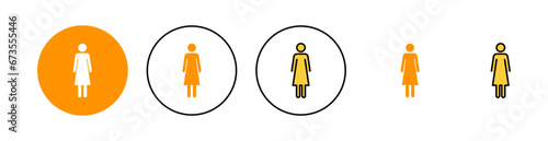 Female icon set for web and mobile app. woman sign and symbol