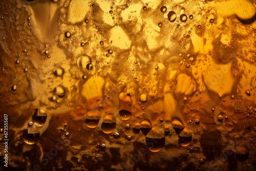 Close-up view of beer drip, Generative AI	