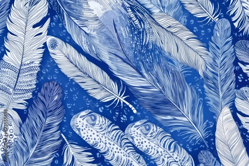 Beautiful feather background image, Generative AI 