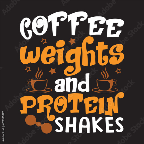 Coffee weights and Protein Shakes, Coffee, Fanny, Vector