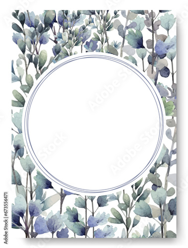 Social media watercolor bluebell floral wedding invitation card template set