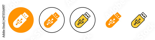 Usb icon set for web and mobile app. Flash disk sign and symbol. flash drive sign.