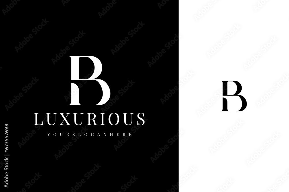 elegant simple minimal luxury serif font alphabet letter b logo design - obrazy, fototapety, plakaty 