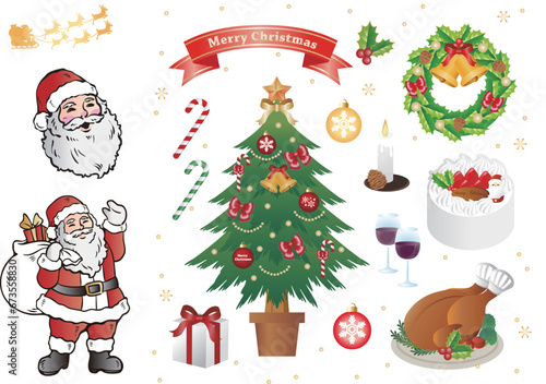 Wallpaper Mural クリスマス　飾り　あしらい　デコレーション　かわいい　シンプル　イラスト素材セット Torontodigital.ca
