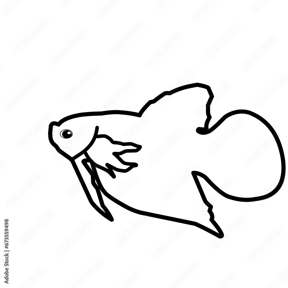 Outline Betta Fish Outline Betta Fish