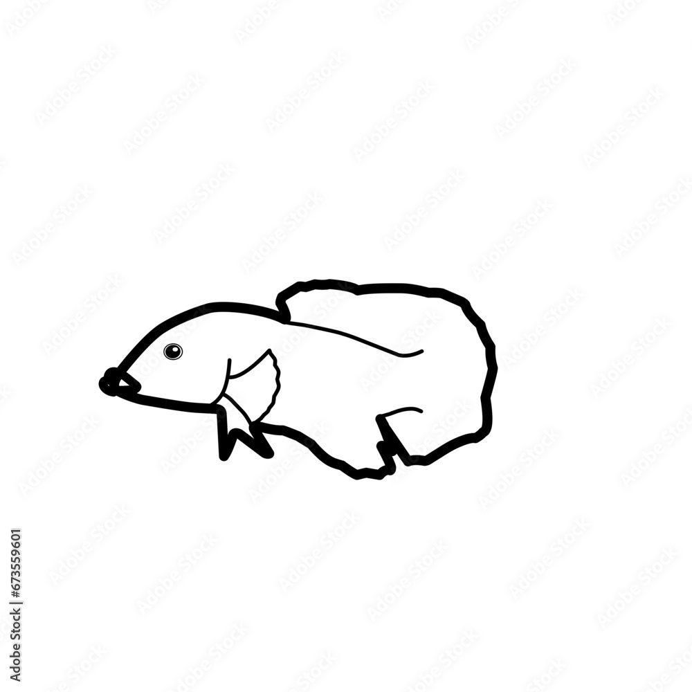 Outline Betta Fish Outline Betta Fish