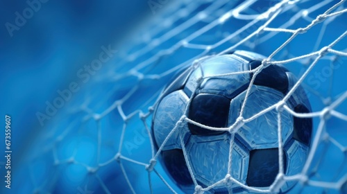 soccer ball in goal net