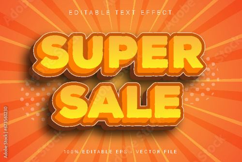 Super Sale Editable Text Effect Cartoon Style