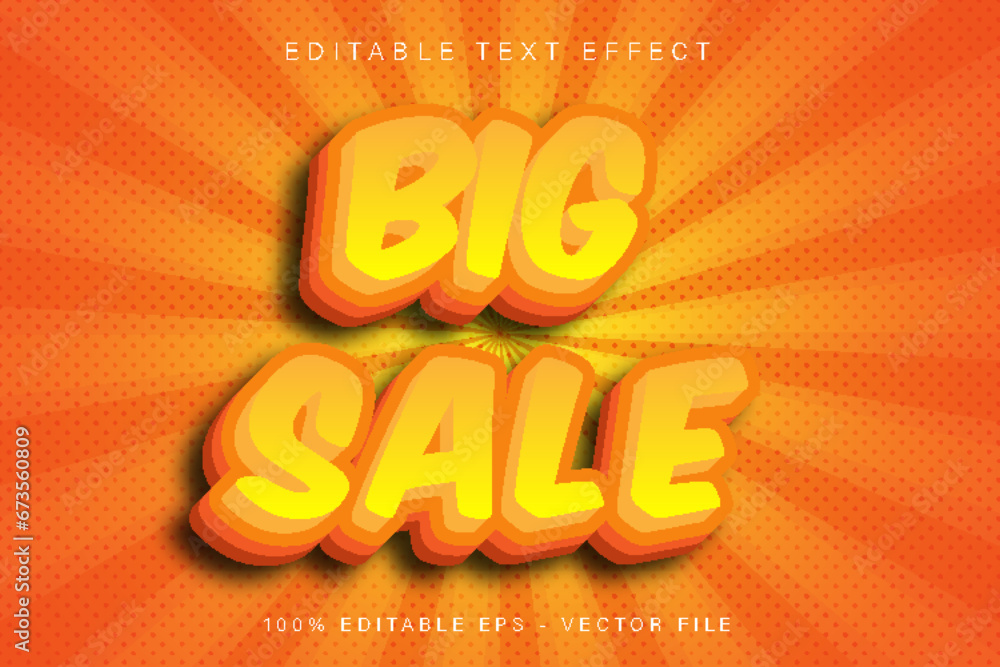 Big Sale Editable Text Effect Cartoon Style