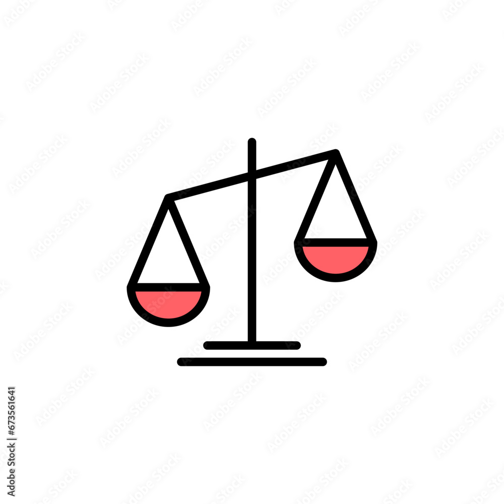 Scales icon set illustration. Law scale icon. Justice sign and symbol Scales icon set illustration. Law scale icon. Justice sign and symbol